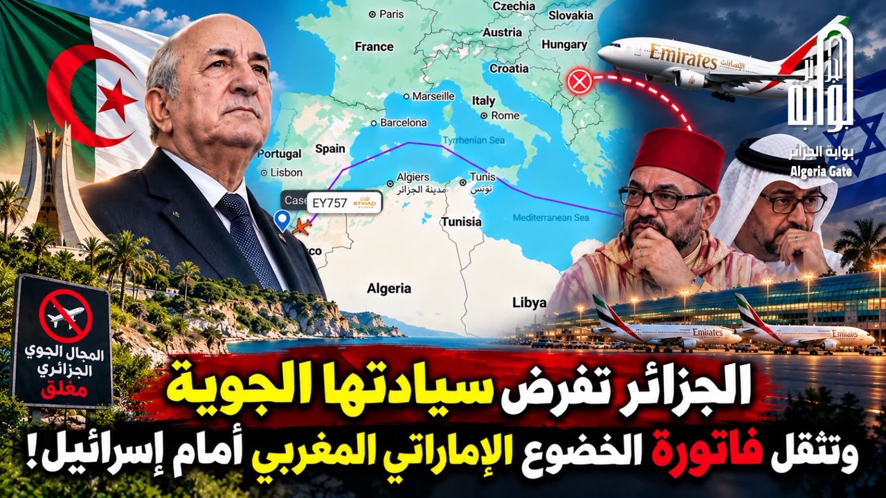 <i>الجزائر</i> تفرض سيادتها الجوية وتثقل فاتورة الخضوع الإماراتي المغربي أمام إسرائيل! - ALGATEDZ - بوابة...